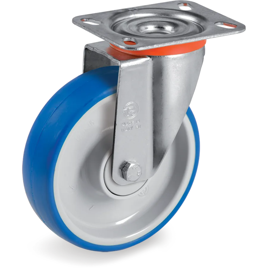 Tellure Rôta 614702 – Rueda giratoria de poliuretano termoplástico Ø100×30 mm