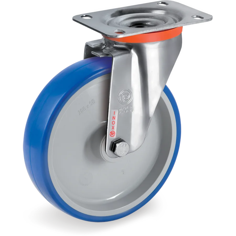 Tellure Rôta 614406 – Rueda giratoria de poliuretano termoplástico Ø200×50 mm
