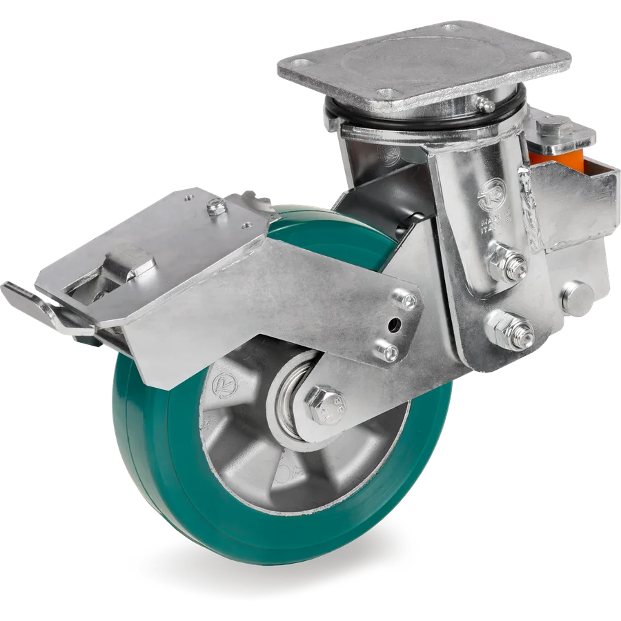 Tellure Rôta 626508 – TR-Roll polyurethane swivel castor Ø250×50 mm with brake