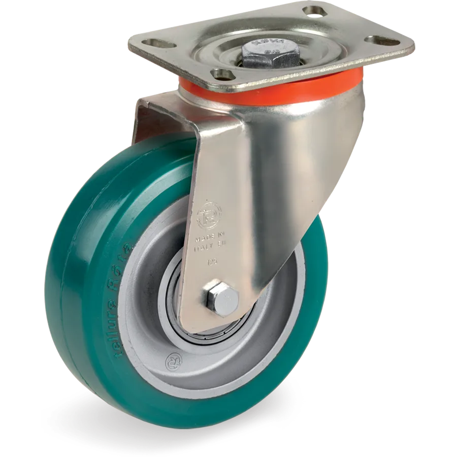 Tellure Rôta 627613 – Rueda giratoria de poliuretano TR-Roll Ø125×40 mm