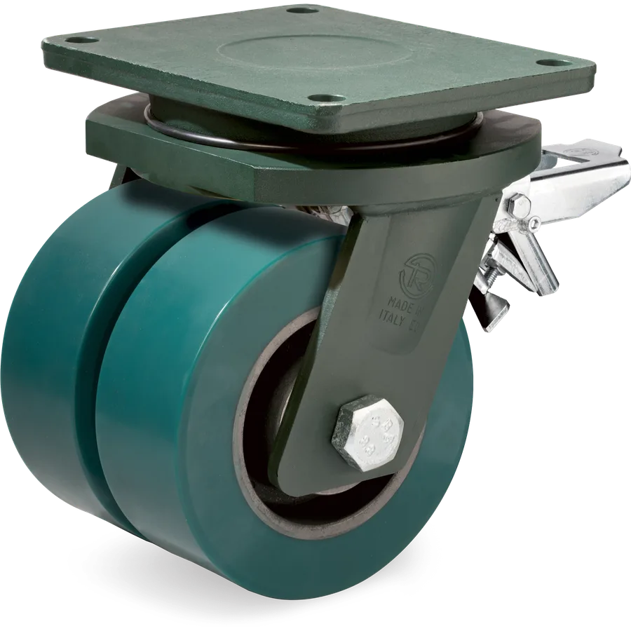 Tellure Rôta 628786 – TR-Roll polyurethane swivel castor Ø200 mm with brake