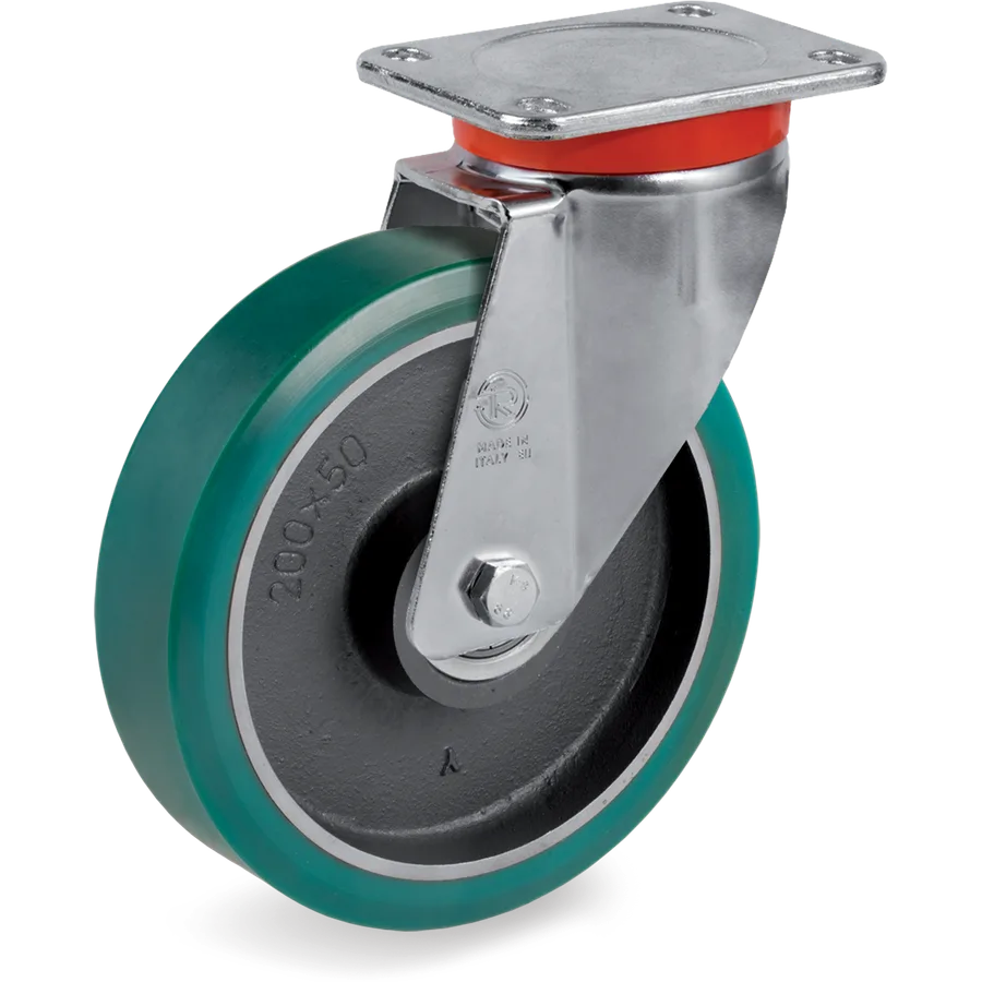 Tellure Rôta 627856 – TR-Roll polyurethane swivel castor Ø200×50 mm
