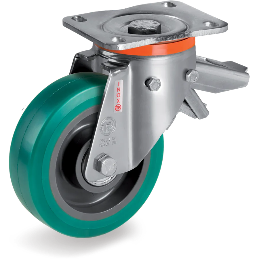 Tellure Rôta 625634 – TR-Roll polyurethane swivel castor Ø160×50 mm with brake