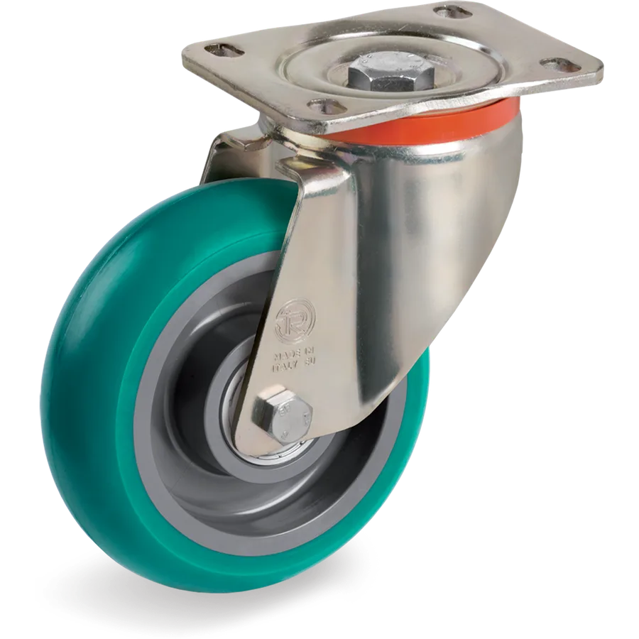 Tellure Rôta 629313 – Rueda giratoria de poliuretano TR-Roll Ø125×40 mm
