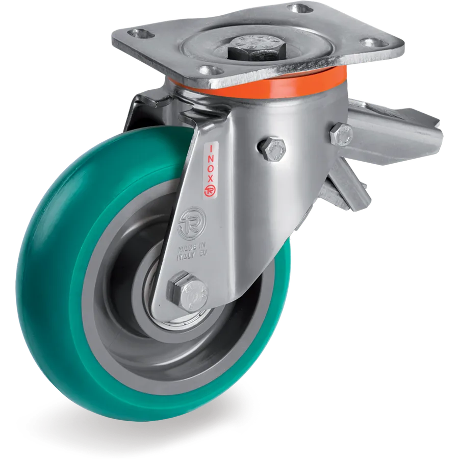 Tellure Rôta 625624 – TR-Roll polyurethane swivel castor Ø160×50 mm with brake