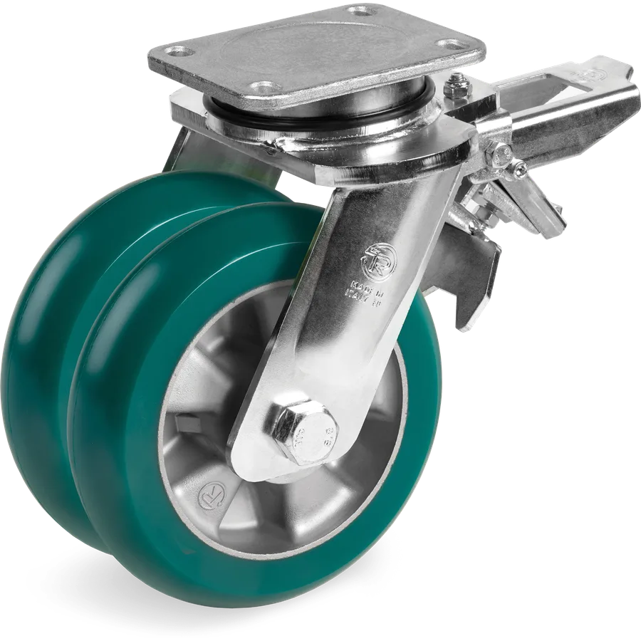 Tellure Rôta 629276 – Rueda giratoria de poliuretano TR-Roll Ø200 mm con freno