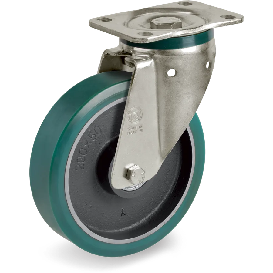 Tellure Rôta 627646 – Rueda giratoria de poliuretano TR-Roll Ø200×50 mm