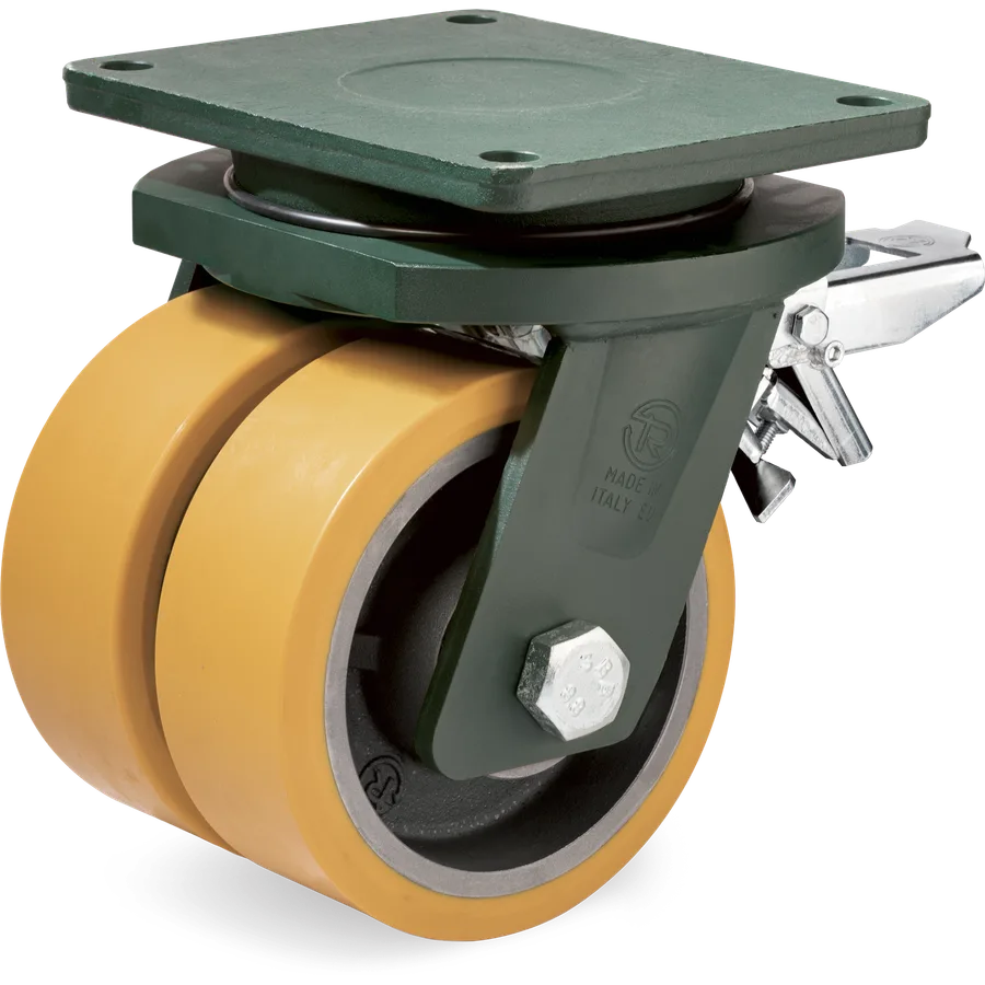 Tellure Rôta 648777 – Rueda giratoria de poliuretano TR Ø250 mm con freno