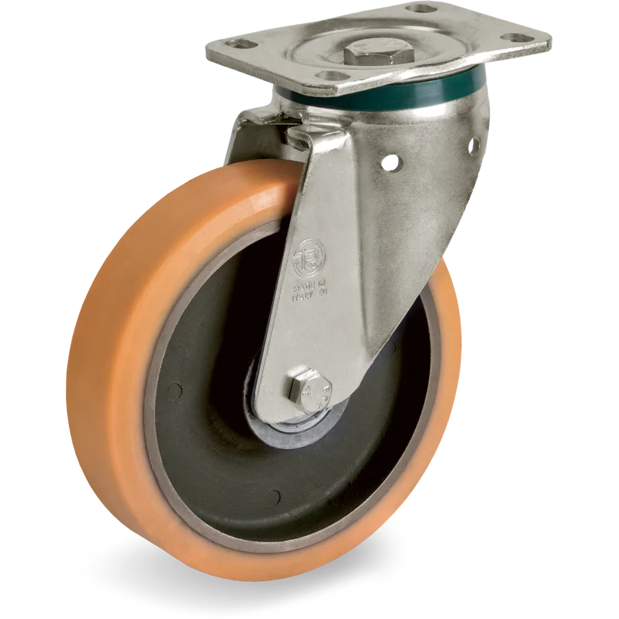 Tellure Rôta 645014 – TR polyurethane swivel castor Ø160×50 mm