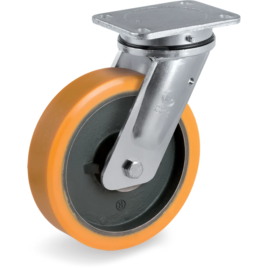 Tellure Rôta 648306B4 – Rueda giratoria de poliuretano TR Ø200×50 mm