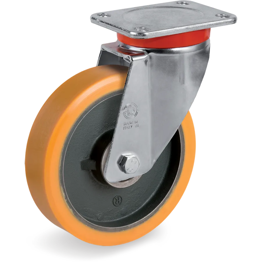 Tellure Rôta 647824 – Rueda giratoria de poliuretano TR Ø150×58 mm
