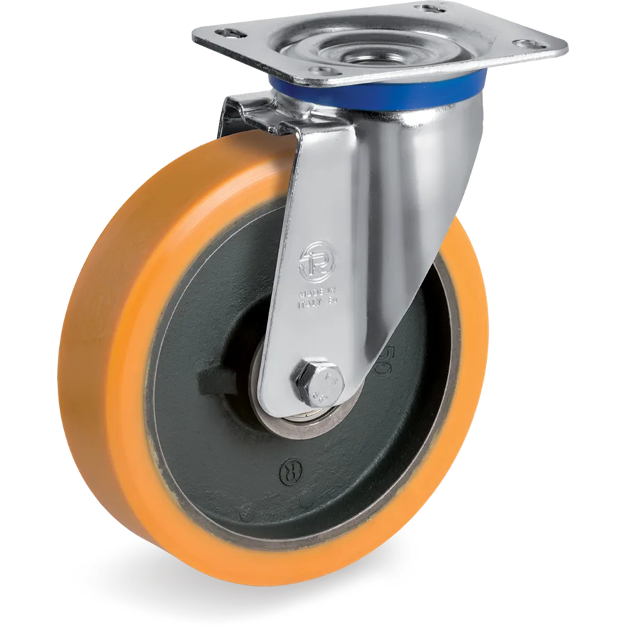 Tellure Rôta 644956 – Rueda giratoria de poliuretano TR Ø200×50 mm