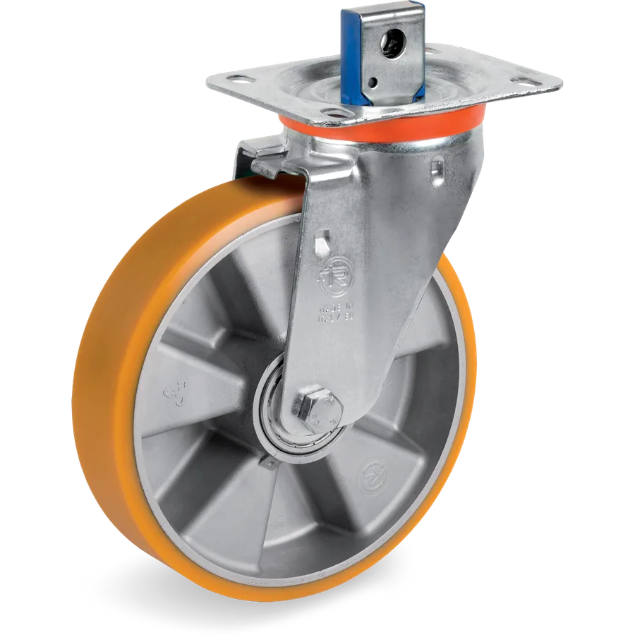 Tellure Rôta 654710 – TR polyurethane swivel castor Ø160×50 mm with brake