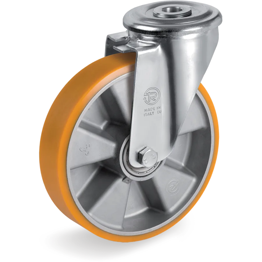 Tellure Rôta 656402 – Rueda giratoria de poliuretano TR Ø100×30 mm