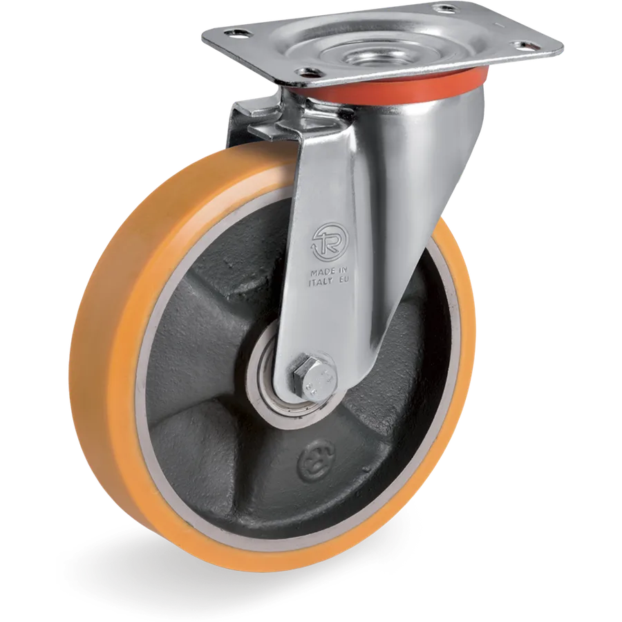 Tellure Rôta 656205 – Rueda giratoria de poliuretano TR Ø175×35 mm