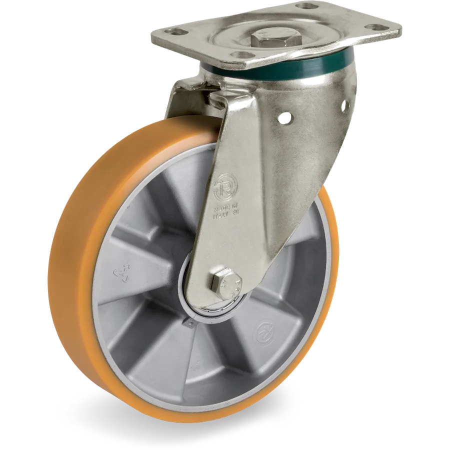 Tellure Rôta 657546 – Rueda giratoria de poliuretano TR Ø200×50 mm