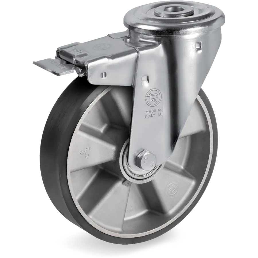 Tellure Rôta 656801ESD – Rueda giratoria de poliuretano TR ESD Ø80×25 mm con freno