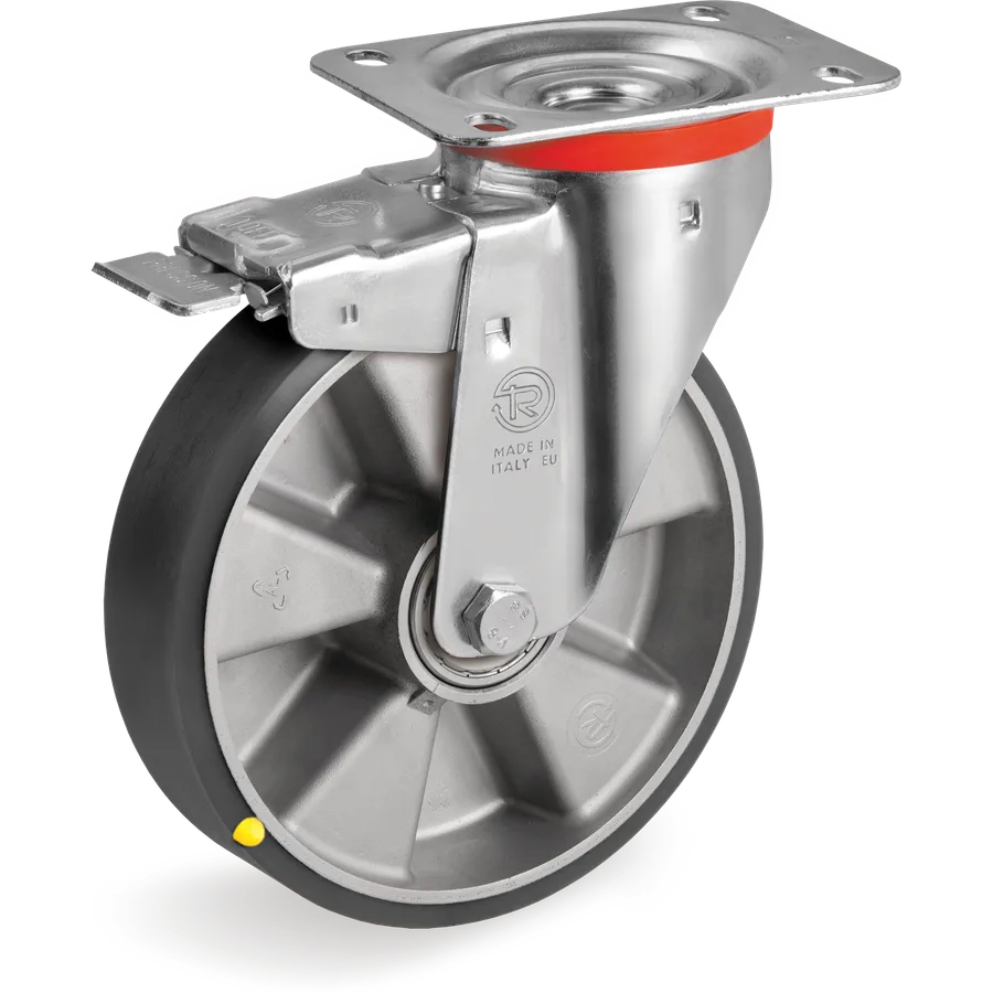 Tellure Rôta 656514ESD – Rueda giratoria de poliuretano TR ESD Ø160×50 mm con freno