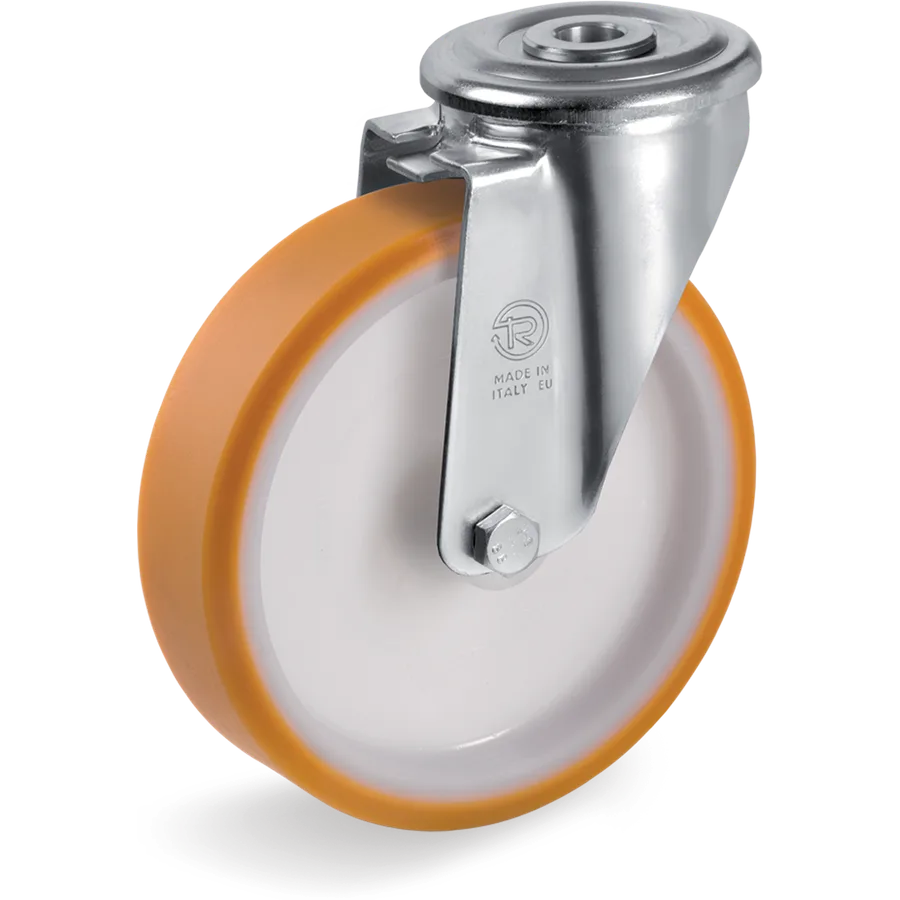 Tellure Rôta 667704 – Rueda giratoria de poliuretano TR Ø150×40 mm