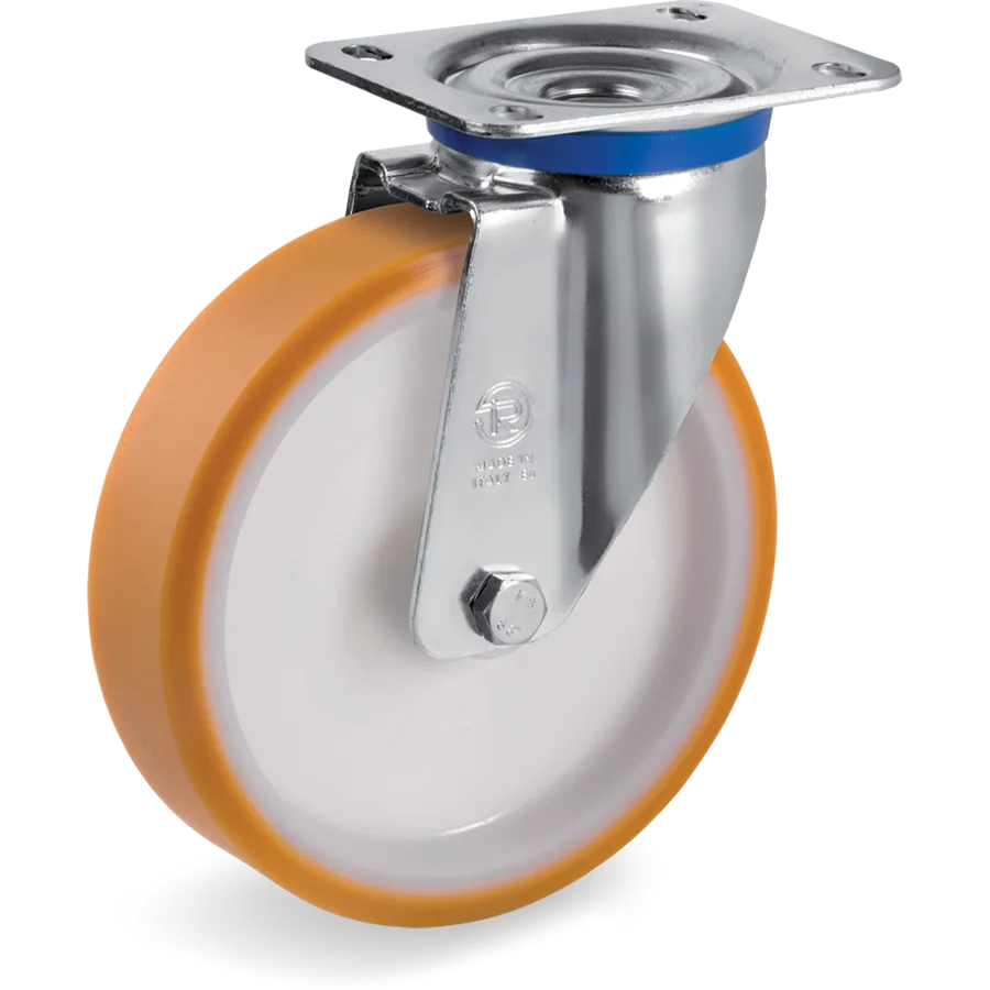 Tellure Rôta 664304 – Rueda giratoria de poliuretano TR Ø150×40 mm