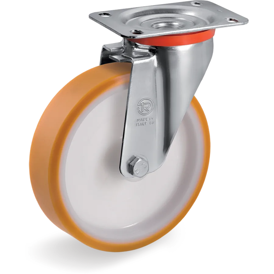 Tellure Rôta 664501 – TR polyurethane swivel castor Ø80×25 mm