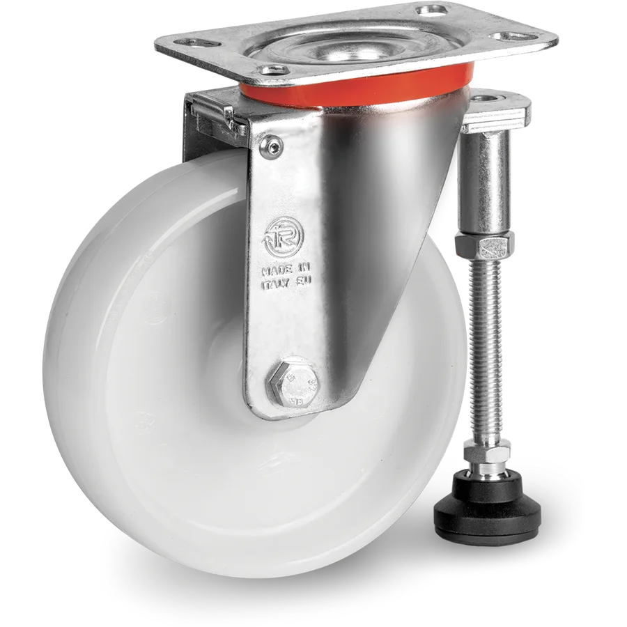 Tellure Rôta 683803 – Rueda giratoria de poliamida 6 Ø125×38 mm con freno