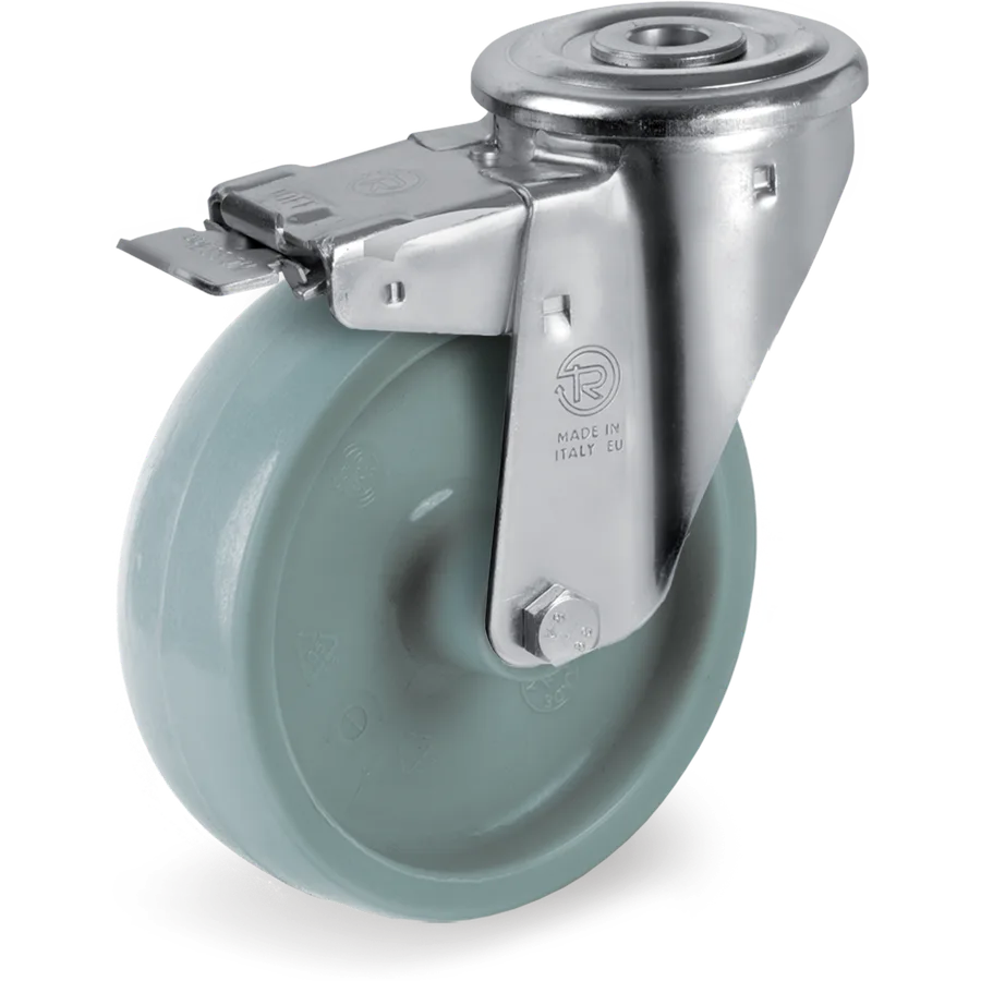 Tellure Rôta 686702GRY – Polyamide 6 swivel castor Ø100×30 mm with brake