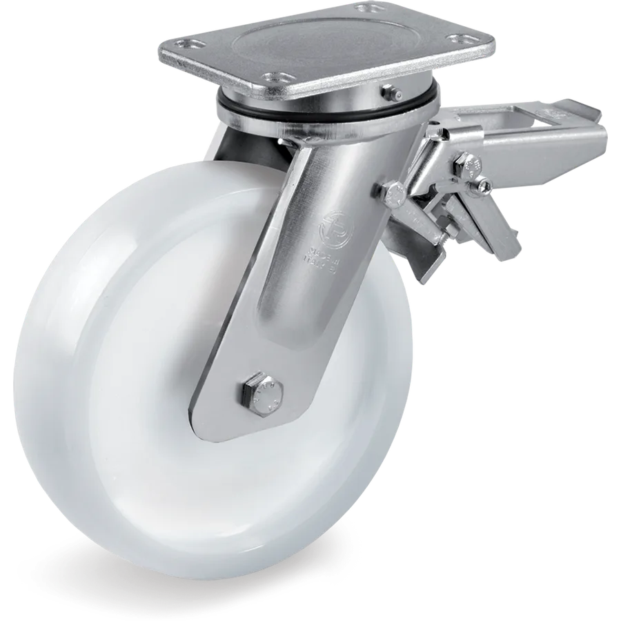Tellure Rôta 688703 – Rueda giratoria de poliamida 6 Ø125×45 mm con freno