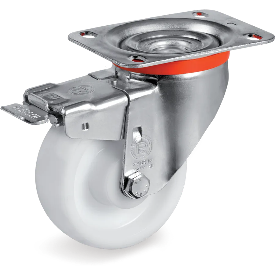 Tellure Rôta 686863 – Rueda giratoria de poliamida 6 Ø125×45 mm con freno