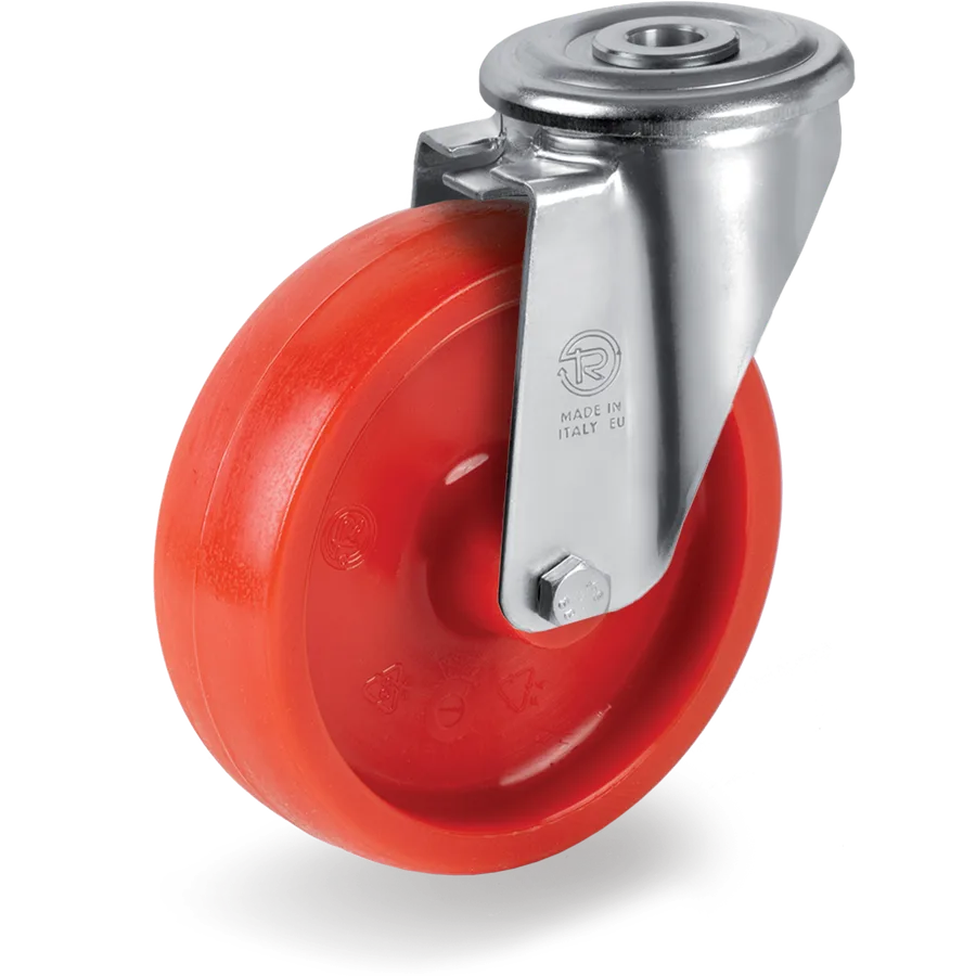 Tellure Rôta 687703RED – Rueda giratoria de poliamida 6 Ø125×38 mm