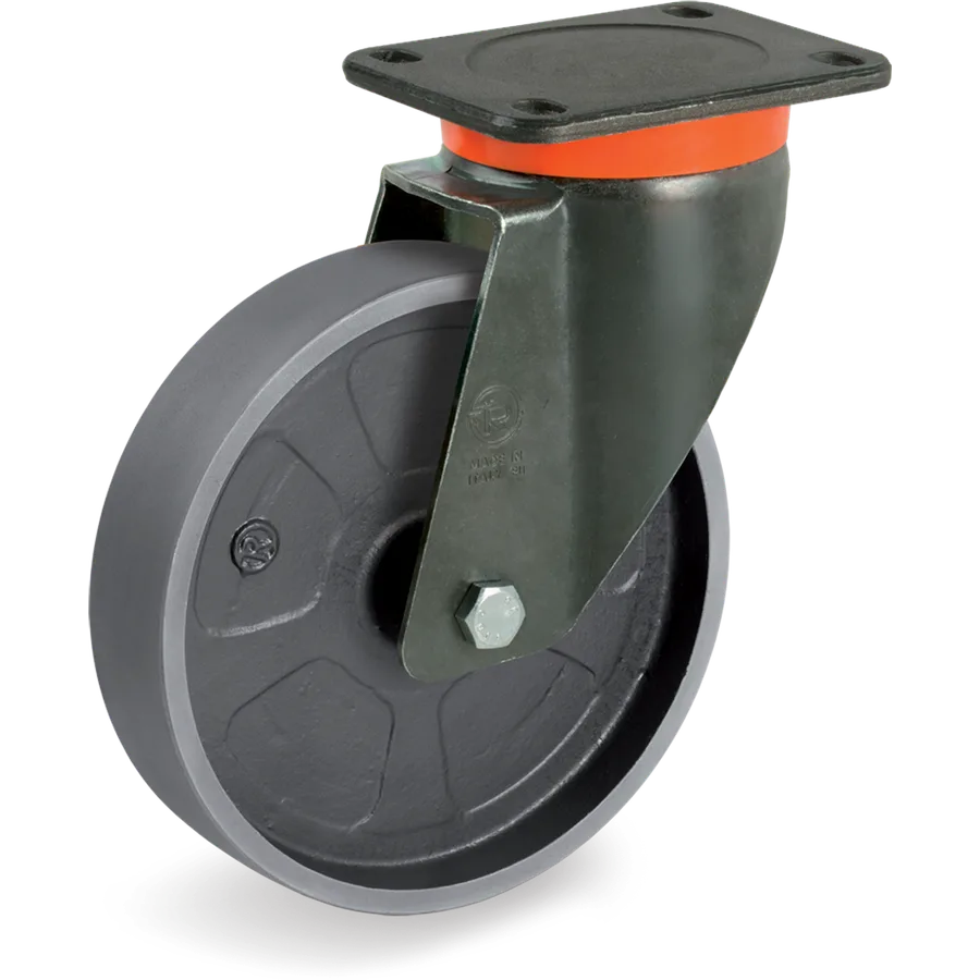 Tellure Rôta 697804 – Rueda giratoria de hierro fundido Ø150×45 mm