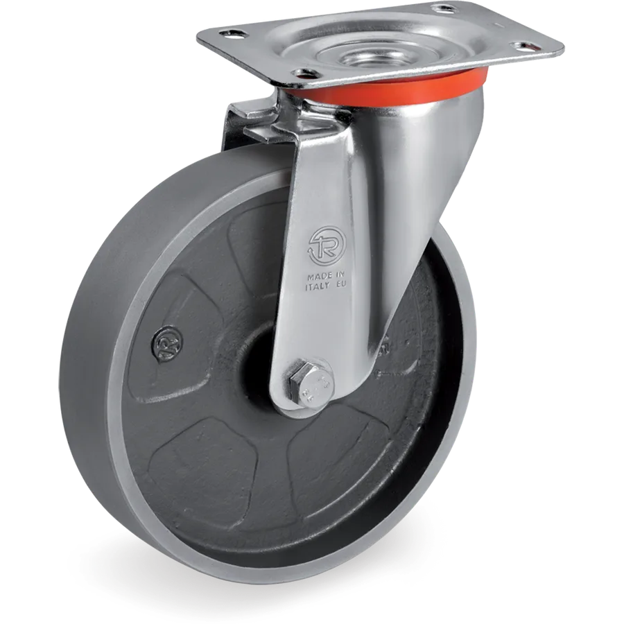 Tellure Rôta 694812 – Rueda giratoria de hierro fundido Ø100×40 mm