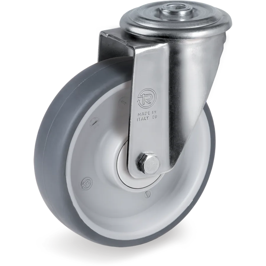 Tellure Rôta 714336 – Rueda giratoria de goma termoplástica Ø200×50 mm