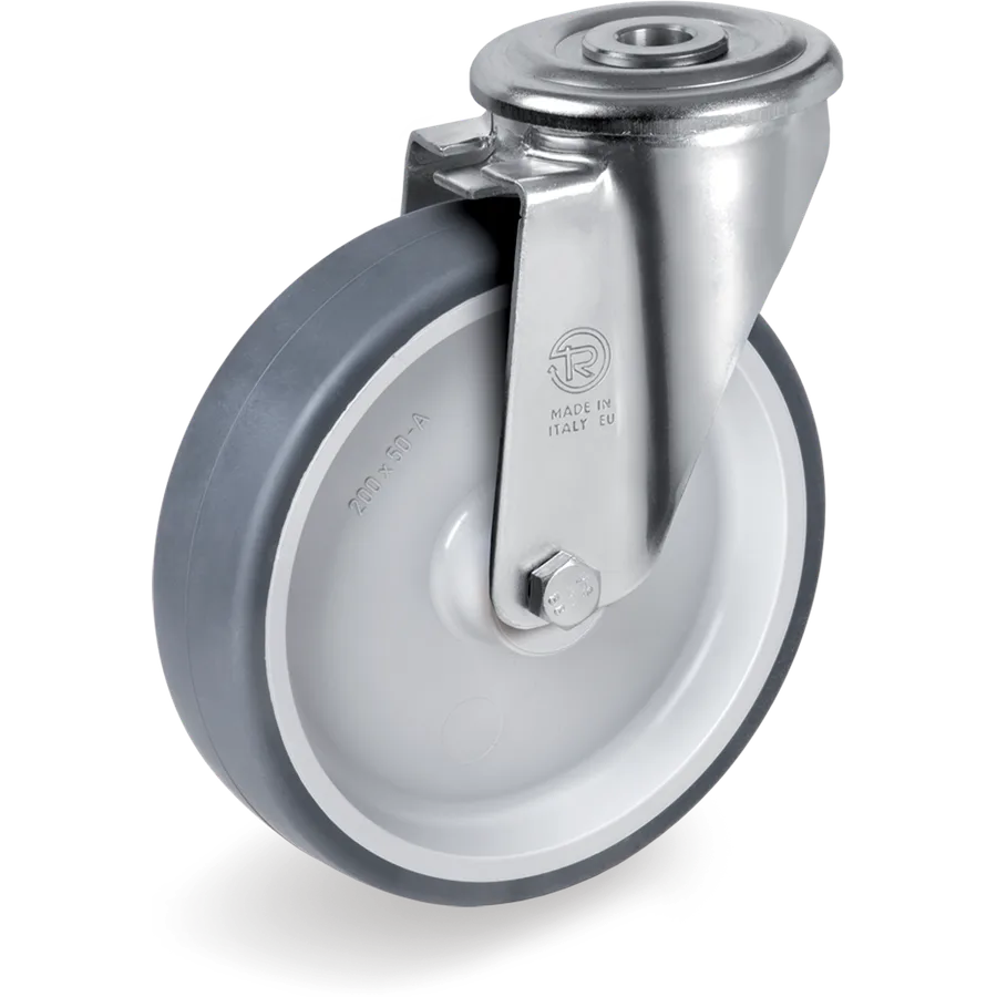 Tellure Rôta 717403 – Rueda giratoria de goma termoplástica Ø125×35 mm