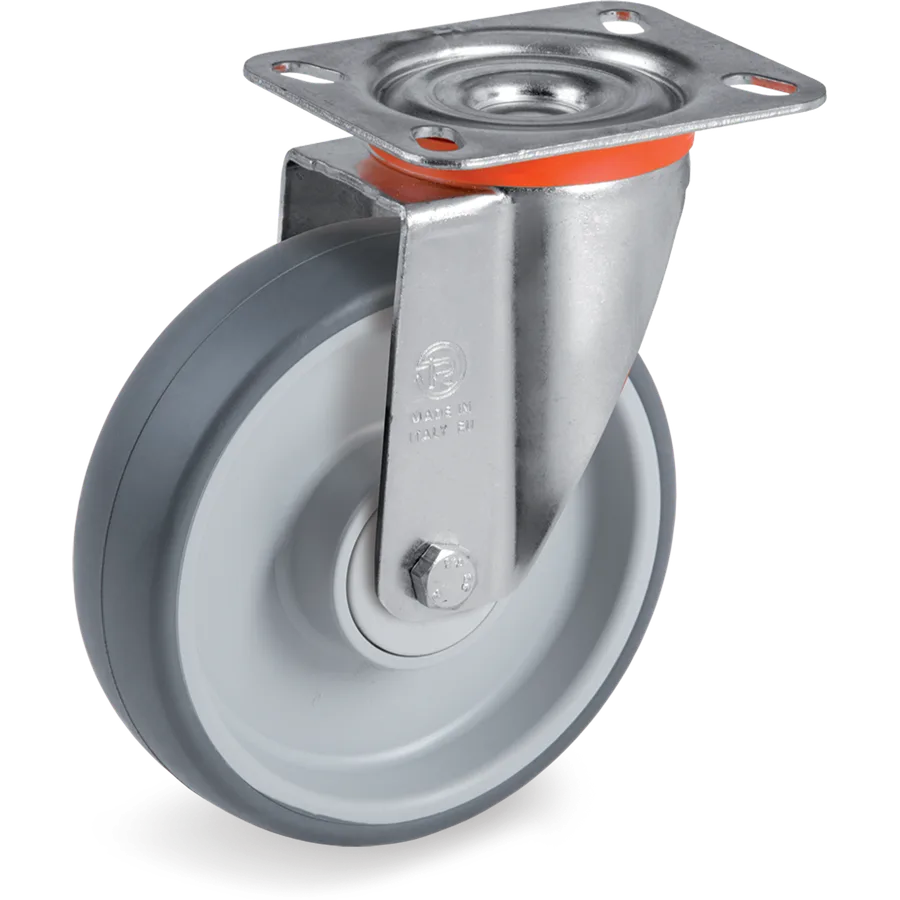 Tellure Rôta 714701 – Rueda giratoria de goma termoplástica Ø80×30 mm