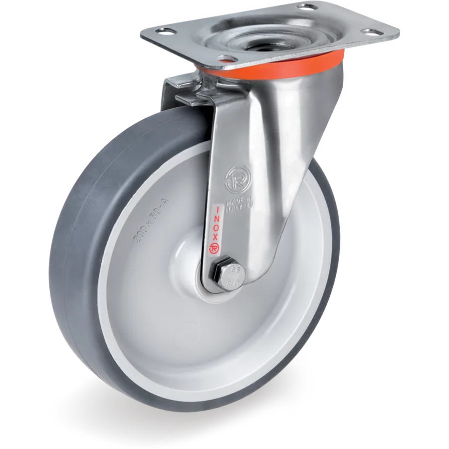 Tellure Rôta 714401 – Rueda giratoria de goma termoplástica Ø80×30 mm