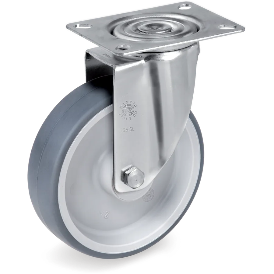 Tellure Rôta 715801 – Rueda giratoria de goma termoplástica Ø80×30 mm