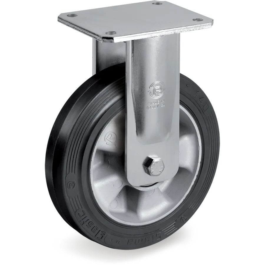 Tellure Rôta 728403 – Elastic rubber fixed castor Ø125×50 mm