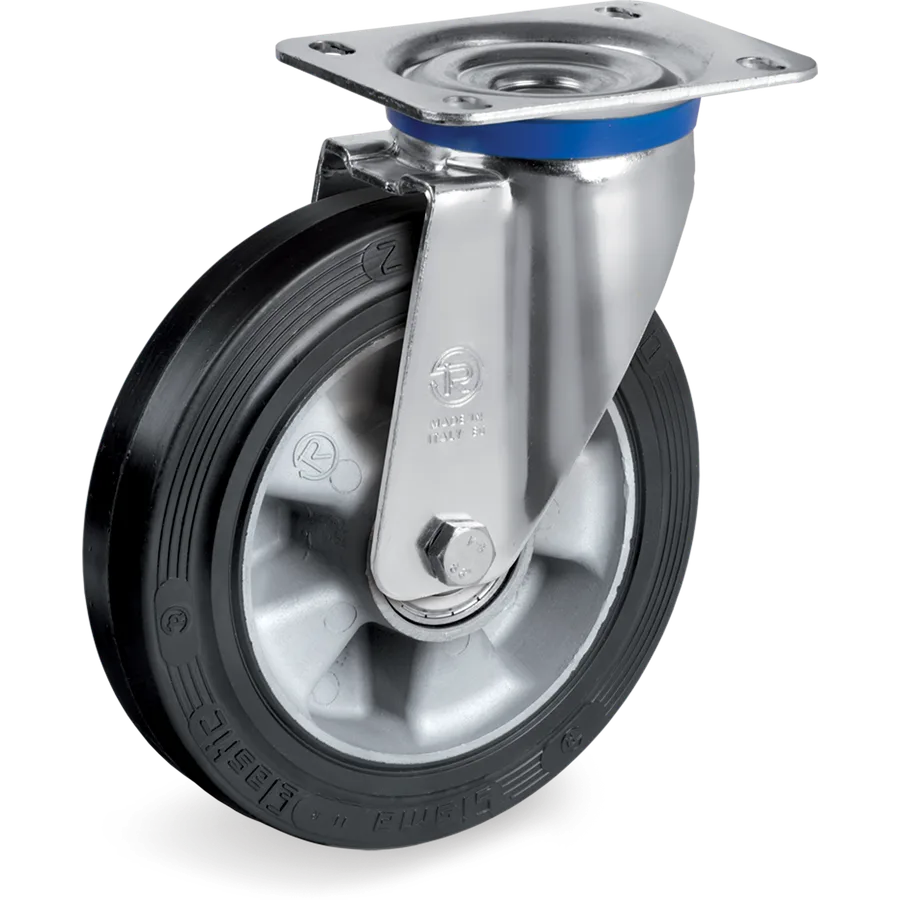 Tellure Rôta 724610 – Elastic rubber swivel castor Ø160×50 mm