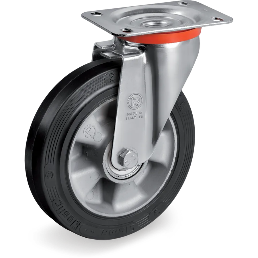 Tellure Rôta 724405 – Elastic rubber swivel castor Ø180×50 mm