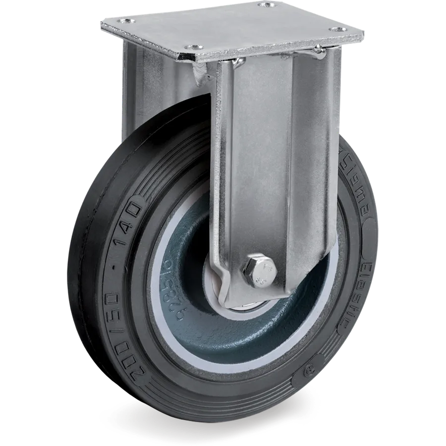 Tellure Rôta 728806 – Elastic rubber fixed castor Ø200×75 mm