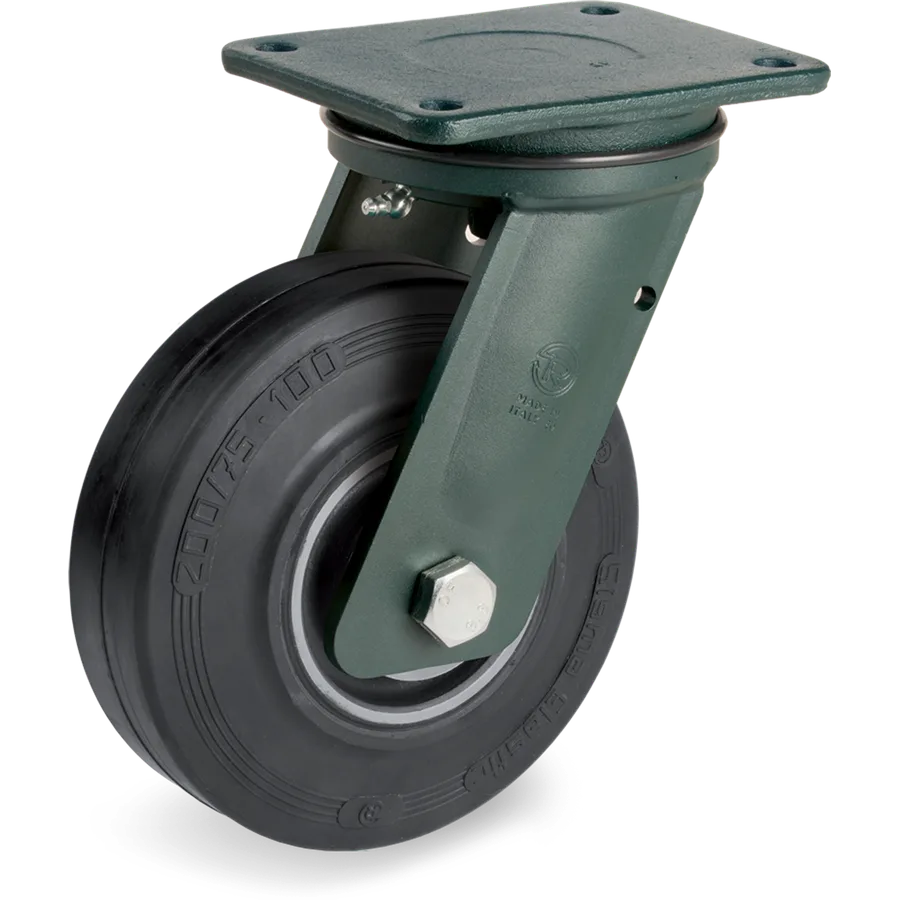 Tellure Rôta 729316 – Elastic rubber swivel castor Ø200×75 mm