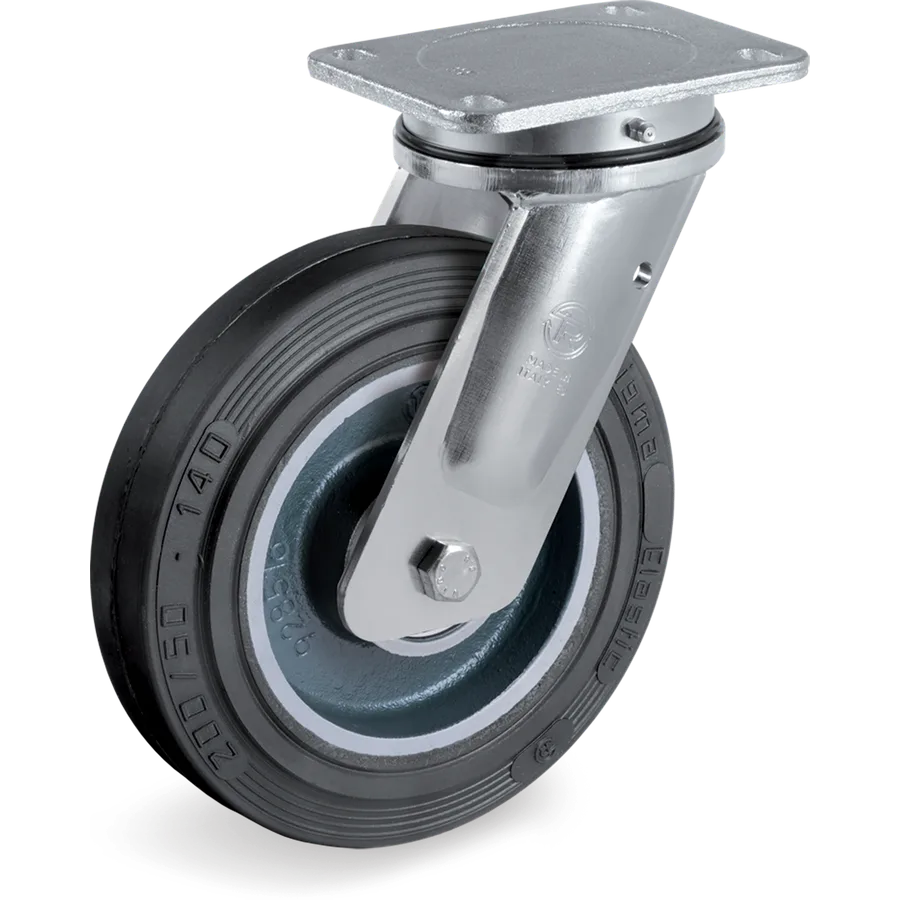 Tellure Rôta 729304B4 – Rueda giratoria de goma elástica Ø150×50 mm