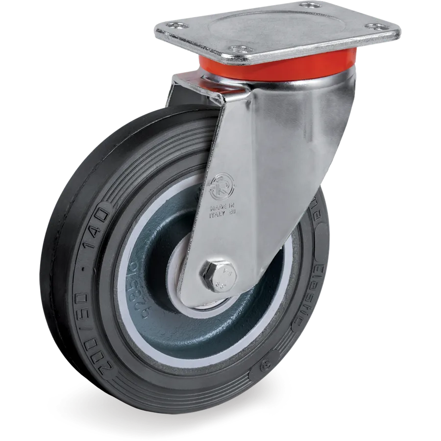Tellure Rôta 727808 – Rueda giratoria de goma elástica Ø250×75 mm