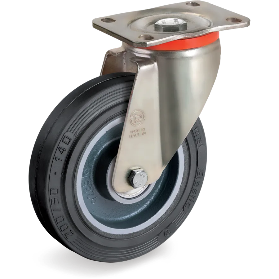 Tellure Rôta 727513 – Rueda giratoria de goma elástica Ø125×50 mm