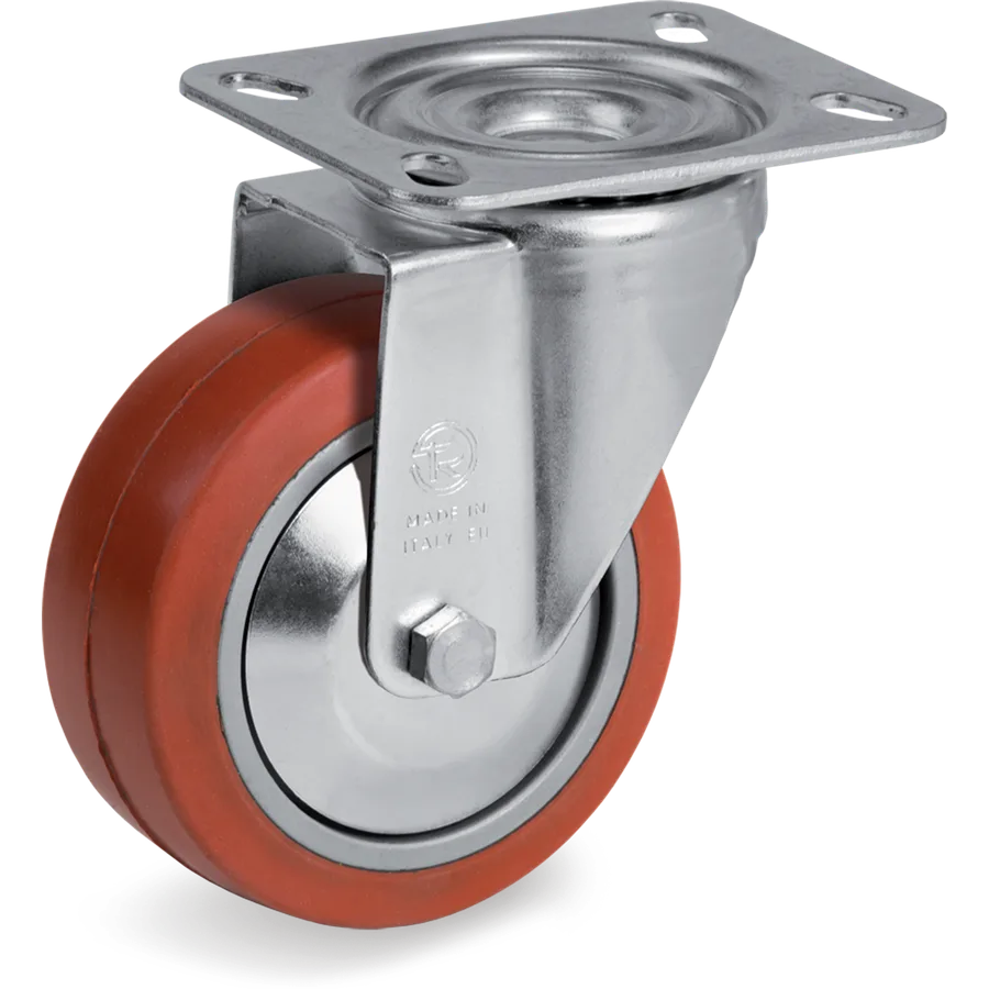 Tellure Rôta 724452PF – Rueda giratoria de goma silicónica Ø100×40 mm