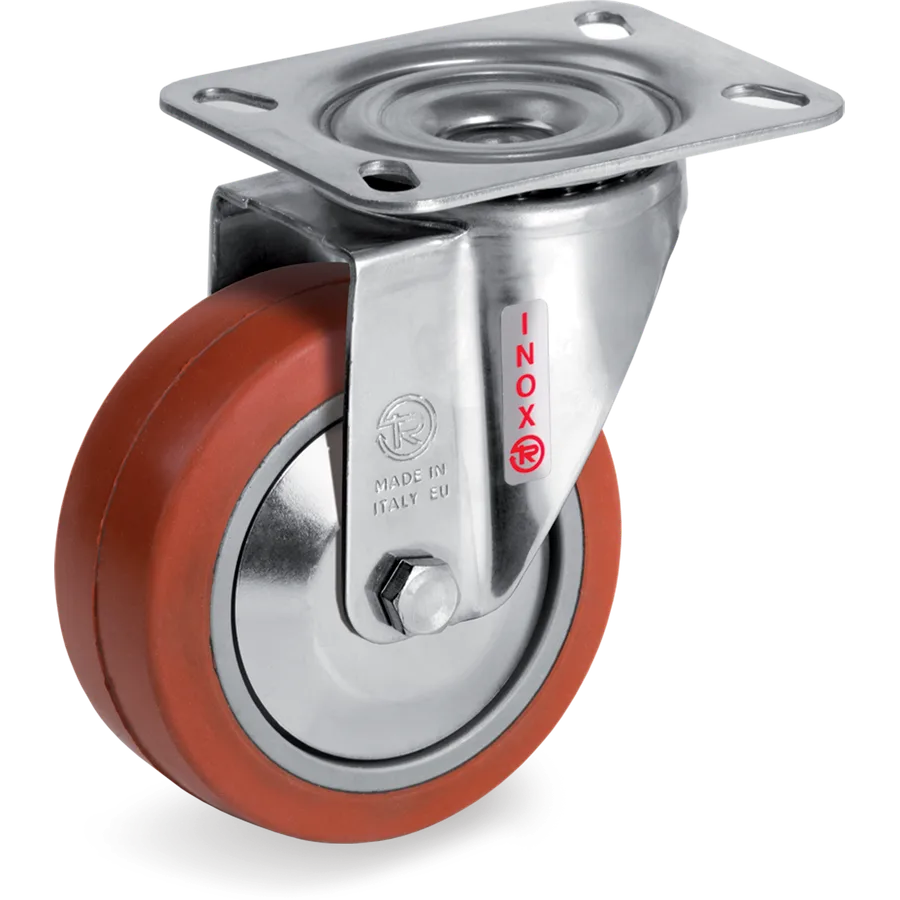 Tellure Rôta 724462PF – Rueda giratoria de goma silicónica Ø100×40 mm