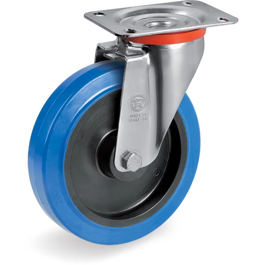 Tellure Rôta 735003AE – Elastic rubber swivel castor Ø125×36 mm