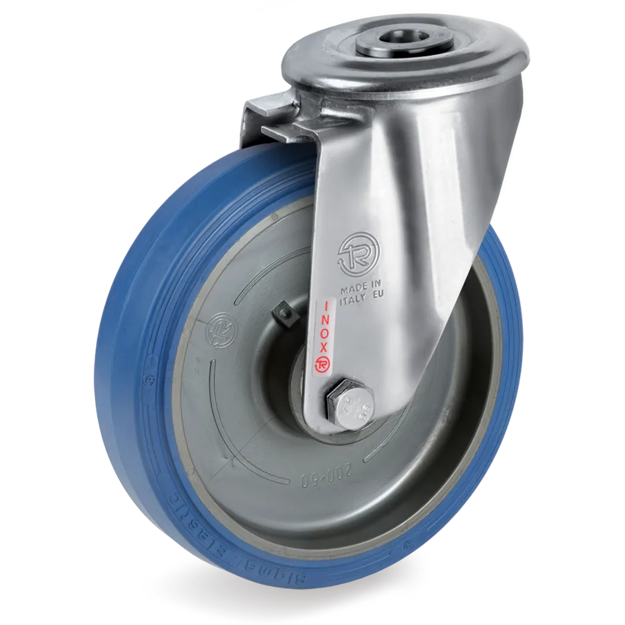 Tellure Rôta 738003 – Elastic rubber swivel castor Ø125×40 mm