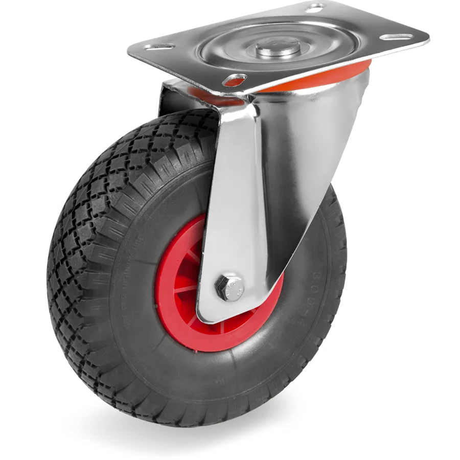 Tellure Rôta 827601 – Pneumatic rubber swivel castor Ø260×75 mm